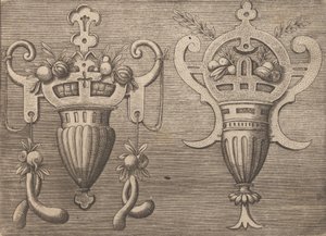 Plaketter og andre ornamenter med forskjellige og lunefulle oppfinnelser Kartusjer og andre ornamenter o ..., 1773. av Unbekannt
