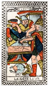 Tarotkort av sjongløren eller Mountebank, Parisian Tarot, 1500. av Unbekannt