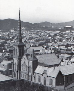 Te Aro, fra Terrace, Wellington, sent på 1800- og begynnelsen av 1900-tallet. av Unbekannt