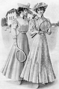 Tenniskjoler, jenteantrekk for august, 1906 av Unbekannt