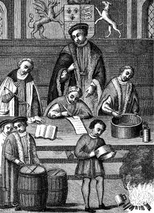 Testing av vekter og mål under Henry VIIs regjeringstid, England, 1497-1509 av Unbekannt