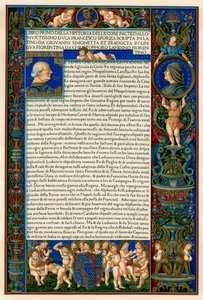 Tekstside med portretter av Francesco Sforza, 1490 av Unbekannt