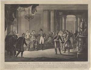 Abdikasjonen av Napoleon ved Fontainebleau, 1814 av Unbekannt