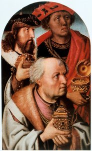 The Adoration of the Magi detalj, 1400-tallet. av Unbekannt