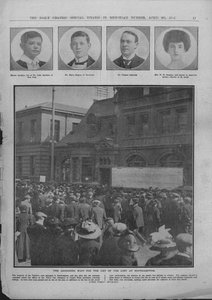 The agonizing wait for the list of the lost i Southampton, 20. april 1912. av Unbekannt