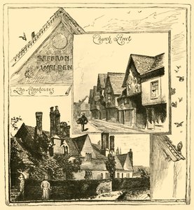 The Almshouses, Audley End og Church Street, Saffron Walden, 1898. av Unbekannt
