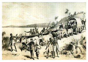 Ankomsten til Ngami-sjøen, 1883 av Unbekannt