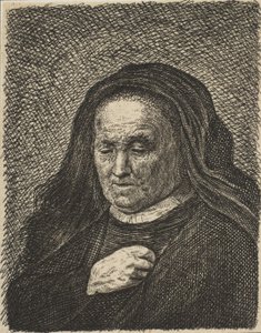 Kunstnerens mor med hånden på brystet, 1700-tallet., 1700-tallet. av Unbekannt