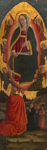 The Assumption of the Virgin med hellige fra en augustinsk altertavle, 145075. av Unbekannt