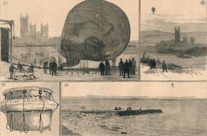 Den forsøkte ballongreisen over kanalen, 1882. av Unbekannt