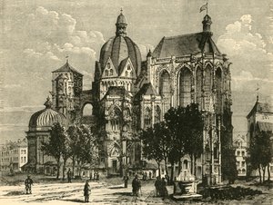 Basilikaen i Aachen, eller Aix-La-Chapelle, 1890. av Unbekannt
