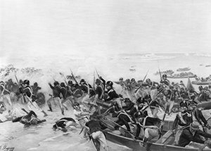 Slaget ved Aboukir, Egypt, 1801 av Unbekannt
