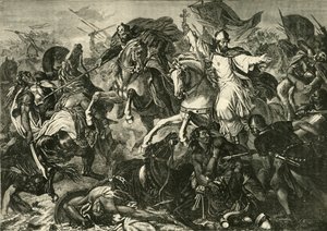 Biskopen av Ratisbon i slaget ved Augsburg, slaget ved Lechfeld 955, 1890. av Unbekannt