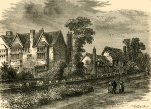Det svarte og hvite hus, 1800, c1876. av Unbekannt