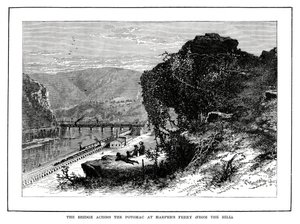 Broen over Potomac ved Harpers Ferry, West Virginia, USA, 1877 av Unbekannt