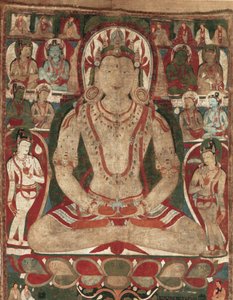 Buddha Amitayus deltatt av Bodhisattvas, 11. eller tidlig 1100-tall. av Unbekannt