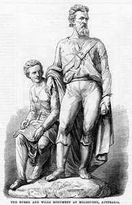 Burke and Wills-monumentet i Melbourne, Australia, 1865 av Unbekannt