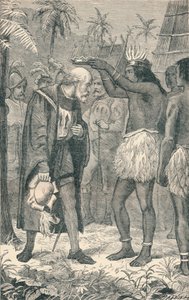 The Cacique Plasser en krone på hodet til Columbus, 1904 av Unbekannt