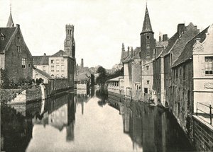 Kanalen, Brugge, Belgia, 1895. av Unbekannt