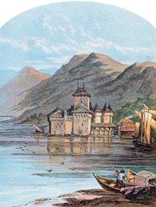 Chillon-slottet, Genfersjøen, Sveits, 1864 av Unbekannt