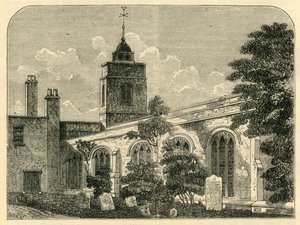 The Church of Allhallows, Barking, i 1750, c1872. av Unbekannt