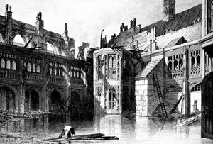 The Cloister Court, St Stephens Chapel, Palace of Westminster, 1834 c1905 av Unbekannt
