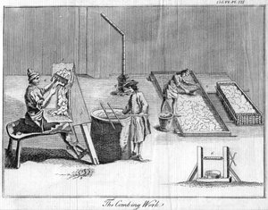 The Combing Work, c1750 av Unbekannt