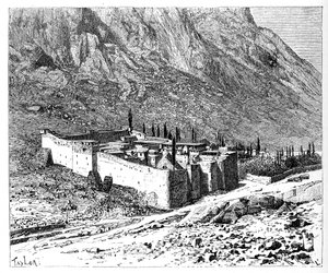 The Convent of St Catherine, Mount Sinai, Egypt, 1895 av Unbekannt