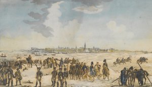 Krysset av Rhinen nær Düsseldorf av den russiske hæren, 13. januar 1814, 1814 av Unbekannt