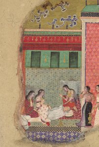 Døden til kong Dasharatha, faren til Rama, Folio fra en Ramayana, ca. 1605. av Unbekannt