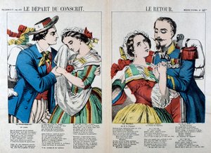 Den vernepliktiges avgang og retur, 1800-tallet av Unbekannt