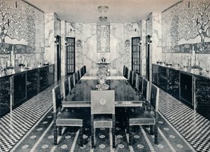 Spisesalen til Stoclet-palasset, Brussel, Belgia, c1914 av Unbekannt