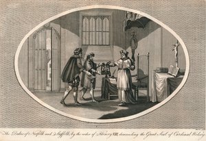 Hertugene av Norfolk og Suffolk krever det store seglet til kardinal Wolsey, 1529 1793 av Unbekannt