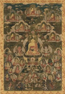 De åtte medisinbuddhaene, 1700-tallet. av Unbekannt