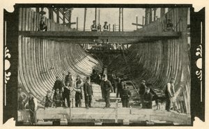 Det engelske fartøyet, Discovery, On The Stocks, 1901. av Unbekannt