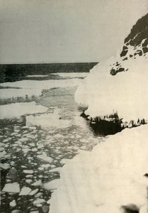 Det første landingsstedet, viser is som bryter ut og driver bort nordover, 1908, 1909 av Unbekannt