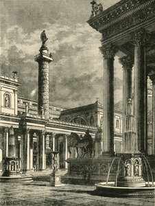 Forumet og kolonnen til Trajans restaurering, 1890. av Unbekannt