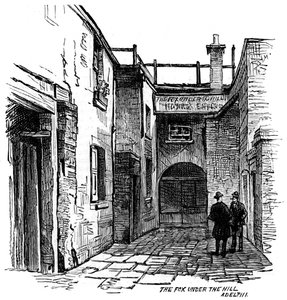 The Fox under the Hill offentlige hus, Adelphi, Westminster, London, 1887 av Unbekannt