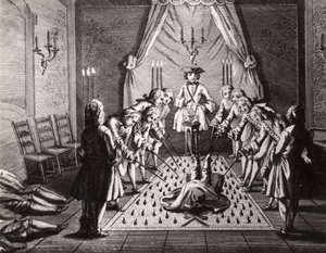 Den franske frimurers innvielsesseremoni, 1700-tallet av Unbekannt