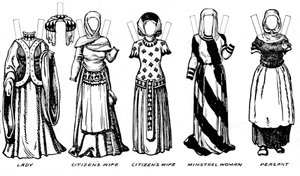 The Gallery of Costume: Kjoler slitt i de siste årene av Edward IIIs regjeringstid, c1934 av Unbekannt