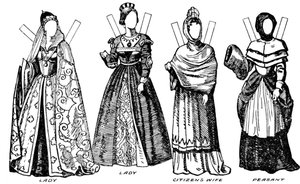 The Gallery of English Costume: Noen av kjolene som ble brukt i William IIIs tid, c1934 av Unbekannt