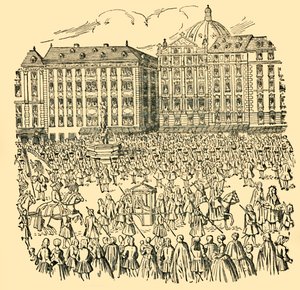 De store adelen i Ungarn avla lojalitetsed til Maria Theresa...i 1740, ca 1930. av Unbekannt