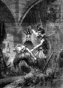 Gunpowder Plot-konspiratørene på jobb, c1902 av Unbekannt