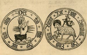 Guds hånd og Agnus Dei, 1915. av Unbekannt