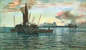 Sildemarkedet til sjøs på Loch Fyne, Argyll, 1884, c1902. av Unbekannt