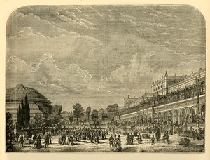 Hagebrukshagen og utstillingsbygningen, c1876. av Unbekannt