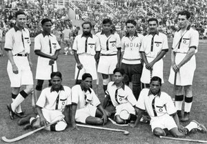 Det indiske hockeylaget, vinnere av gullmedaljer, OL i Berlin, 1936 av Unbekannt
