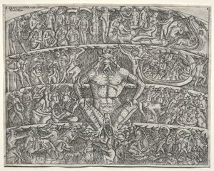 Infernoet ifølge Dante, etter fresken i Campo Santo i Pisa, 1400-tallet. av Unbekannt