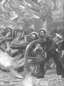 The Insurrection under Arabi Pasha, 1882: The Bluejackets rydder gatene..., 1901. av Unbekannt