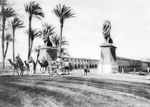 Kasr-El-Nilbroen, Kairo, Egypt, ca 1920-tallet av Unbekannt